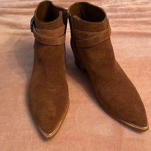 Marc Fisher natural suede booties sz9